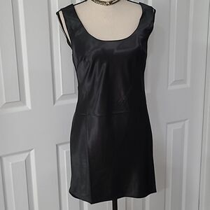 🔥2/$30🔥Le Lis Sexy Slinky Black Lined Satin Sleeveless Dress  sz XS S M L